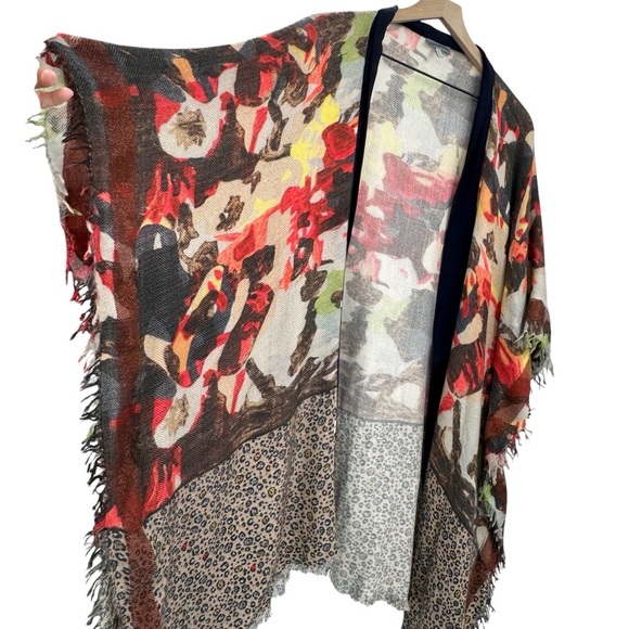 Anthropologie x Conditions Apply Vinario Duster Kimono Multicolor Cheetah | OS - Picture 7 of 13